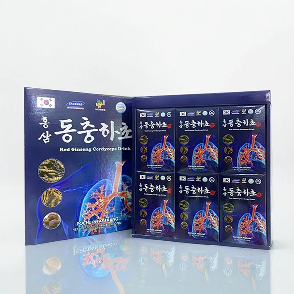 Nước hồng sâm đông trùng hạ thảo bổ phổi Pocheon hộp 30 gói x 70ml