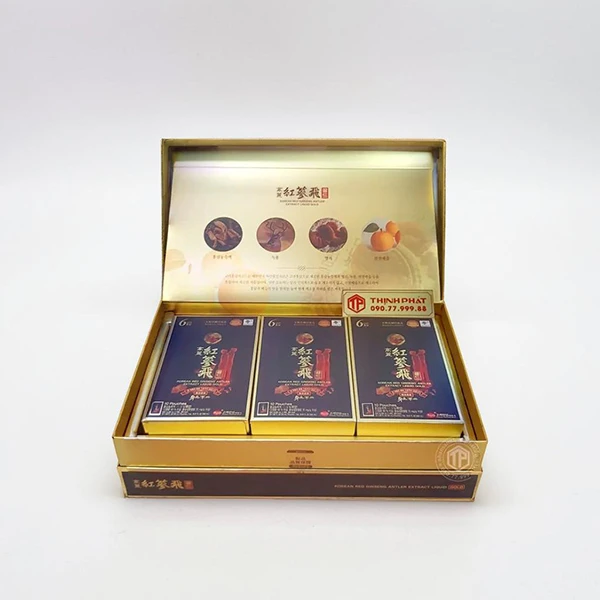 Nước Hồng Sâm nhung hươu linh chi táo đỏ KGS hộp 30 gói x 50ml