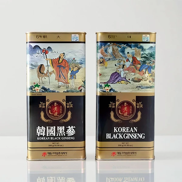 Hắc sâm củ khô 300g hộp thiếc chính hãng Daedong Hàn Quốc