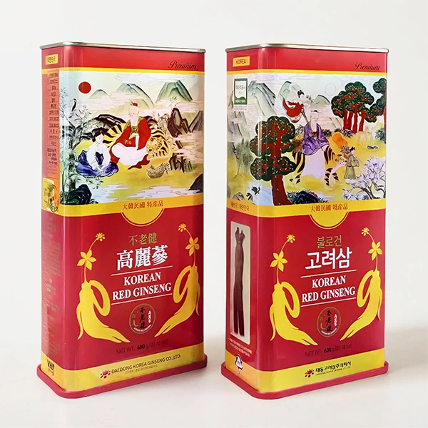 Hồng Sâm Củ Khô Hộp Thiếc 600g Chính hãng Daedong Hàn Quốc 20 củ