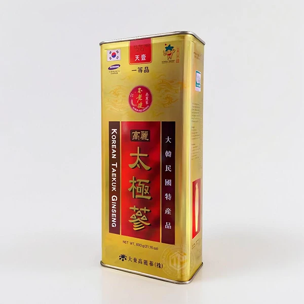 Thái cực sâm củ khô Hàn Quốc chính hãng Daedong hộp 600g hộp thiếc 20 củ - Thiên sâm