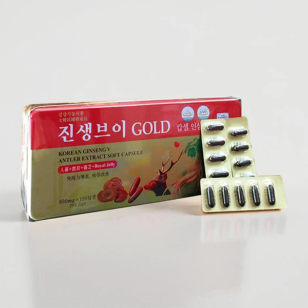 Viên sâm nhung linh chi Hàn Quốc Gold hộp 120 viên Dongwon