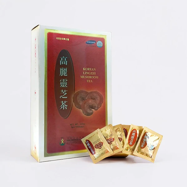 Trà linh chi hòa tan Hàn Quốc hộp gỗ 100 gói