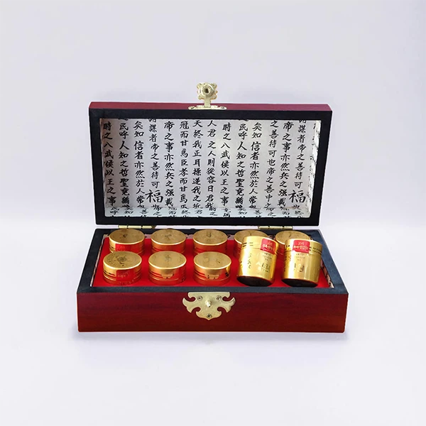 An cung ngưu Hàn Quốc Vũ Hoàng Thanh Tâm hộp gỗ 10 viên