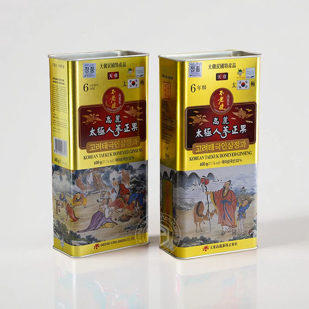 Thái cực sâm tẩm mật ong hộp thiếc 600g Sâm Hàn Quốc 6 năm tuổi cao cấp chính hãng Daedong