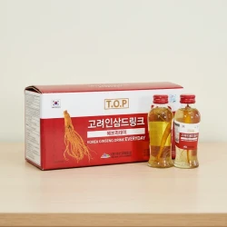 Nước hồng sâm Hàn Quốc hộp 10 chai có củ sâm tươi