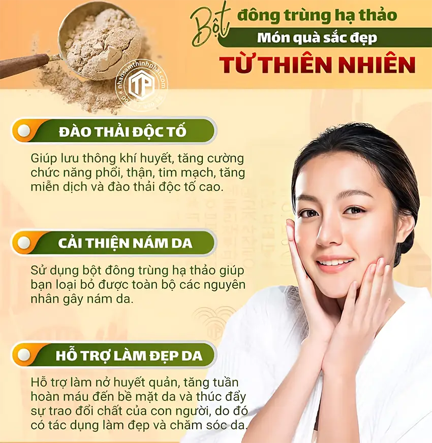 Bột đông trùng hạ thảo - Món quà sắc đẹp từ thiên nhiên