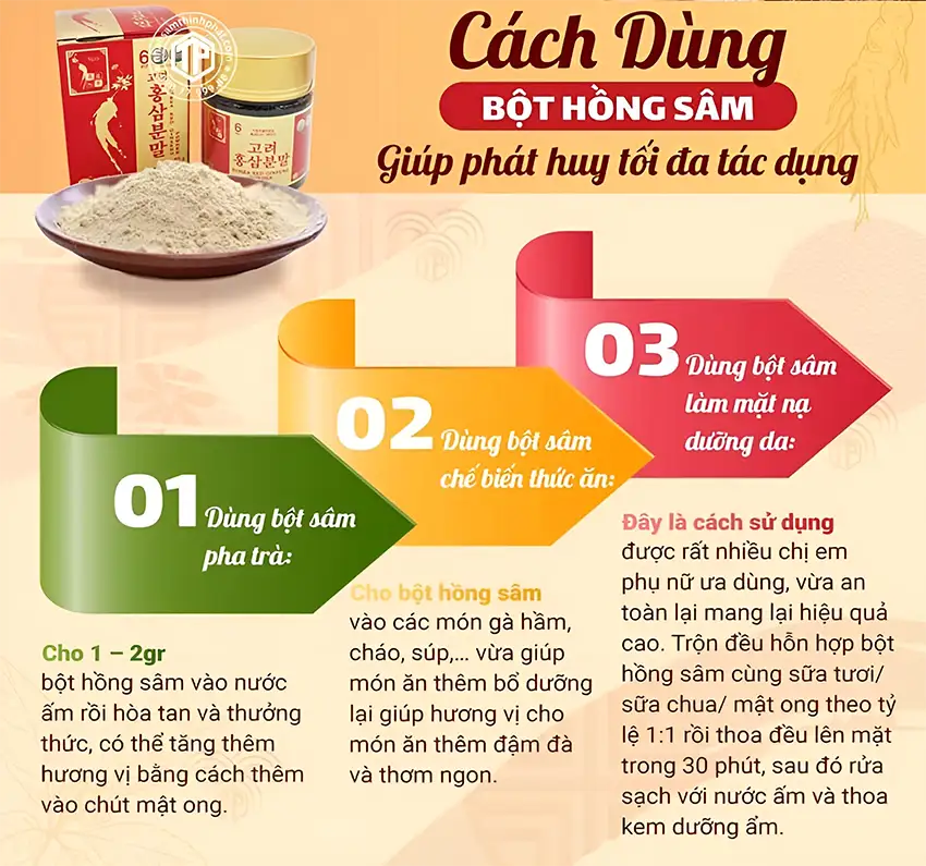 Cách sử dụng bột hồng sâm giúp phát huy tối đa tác dụng Cách sử dụng bột hồng sâm giúp phát huy tối đa tác dụng