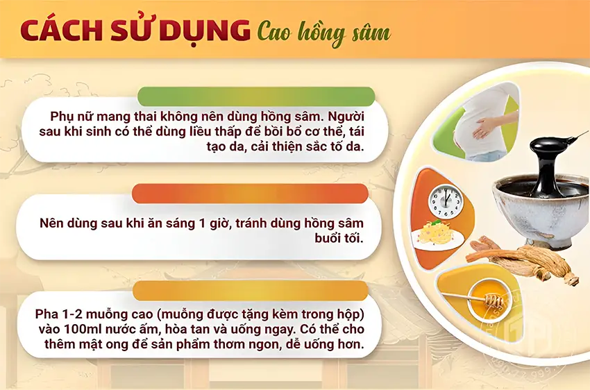 Cách sử dụng cao hồng sâm
