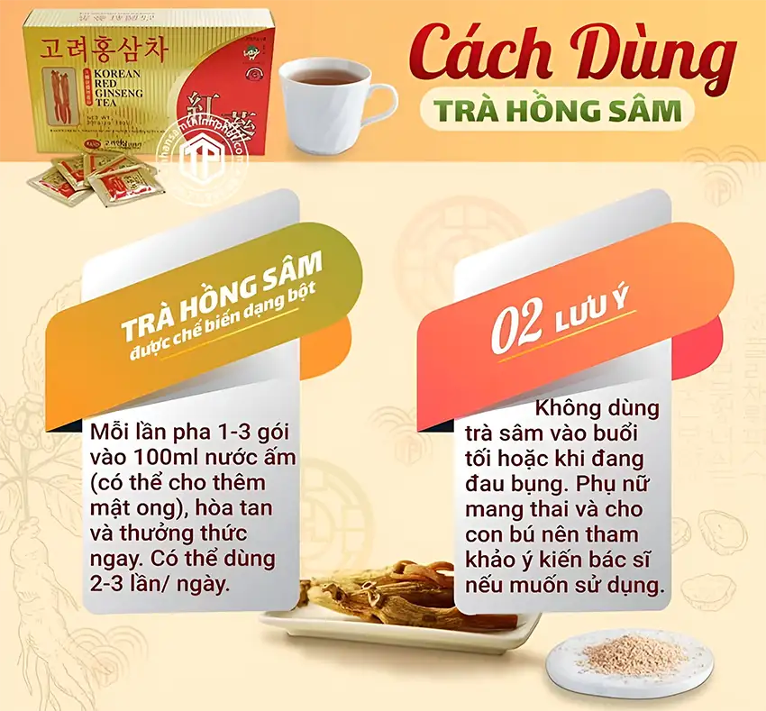 Cách dùng trà hồng sâm