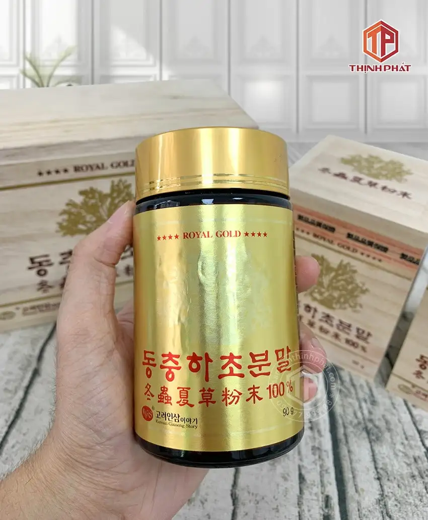 Bột đông trùng hạ thảo Hàn Quốc nguyên chất 100% hộp 1 lọ x 90g Bột đông trùng hạ thảo Hàn Quốc nguyên chất 100% hộp 1 lọ x 90g