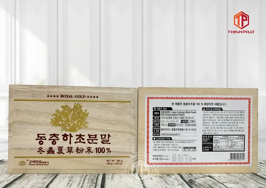 Bột đông trùng hạ thảo Hàn Quốc nguyên chất 100% hộp 2 lọ x 90g Bột đông trùng hạ thảo Hàn Quốc nguyên chất 100% hộp 2 lọ x 90g