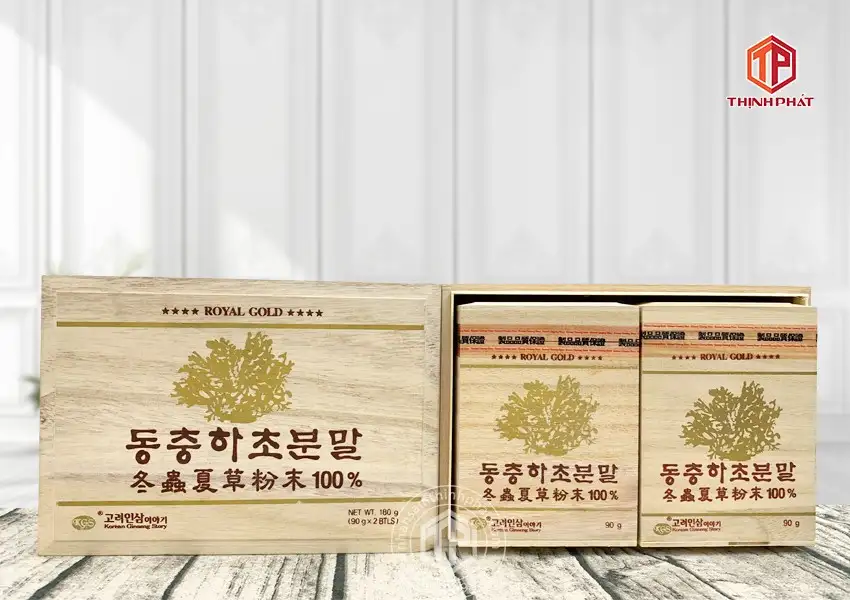 Bột đông trùng hạ thảo Hàn Quốc nguyên chất 100% hộp 2 lọ x 90g Bột đông trùng hạ thảo Hàn Quốc nguyên chất 100% hộp 2 lọ x 90g