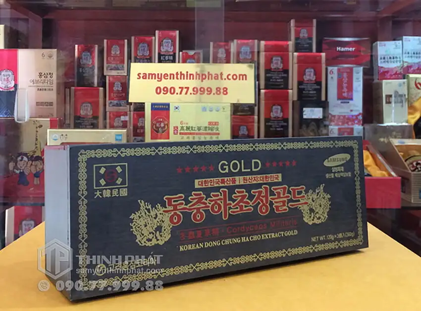 Cao Đông Trùng Hạ Thảo Hàn Quốc Gold hộp gỗ 3 lọ x 120g Cao Đông Trùng Hạ Thảo Hàn Quốc Gold hộp gỗ 3 lọ x 120g