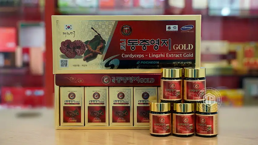 Cao linh chi đông trùng hạ thảo Hàn Quốc hộp 5 lọ Cao linh chi đông trùng hạ thảo Hàn Quốc hộp 5 lọ