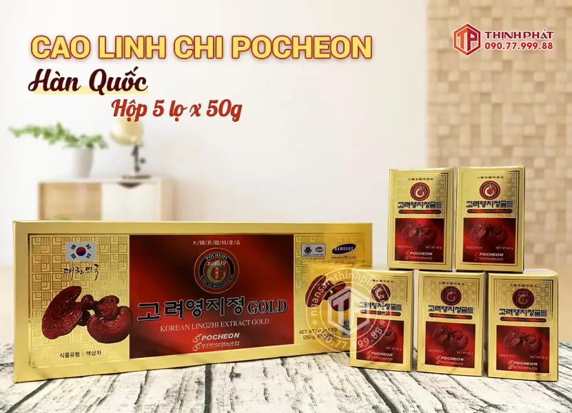 Cao linh chi Hàn Quốc chính hãng Pocheon hộp 5 lọ mỗi lọ 50g Cao linh chi Hàn Quốc chính hãng Pocheon hộp 5 lọ mỗi lọ 50g