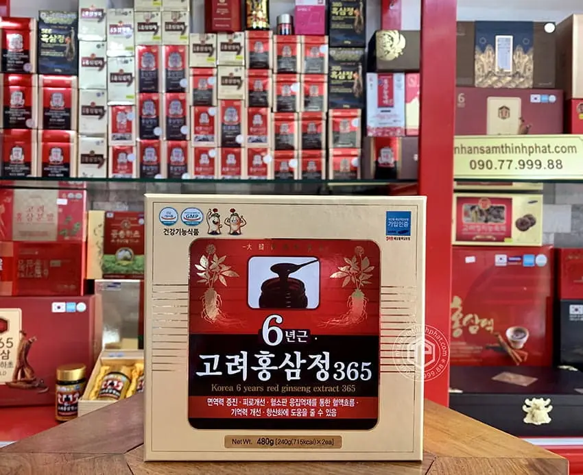Cao hồng sâm 365 chính hãng Hàn Quốc hộp 2 lọ 240g Cao hồng sâm 365 chính hãng Hàn Quốc hộp 2 lọ 240g
