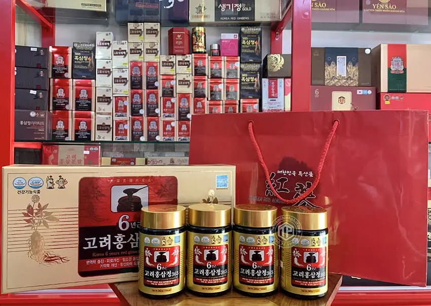Cao hồng sâm chính hãng 365 sâm Hàn Quốc 6 năm tuổi hộp 4 lọ 240g
