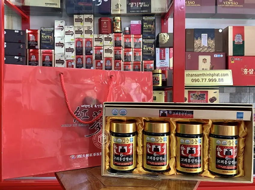 Cao hồng sâm chính hãng 365 sâm Hàn Quốc 6 năm tuổi hộp 4 lọ 240g