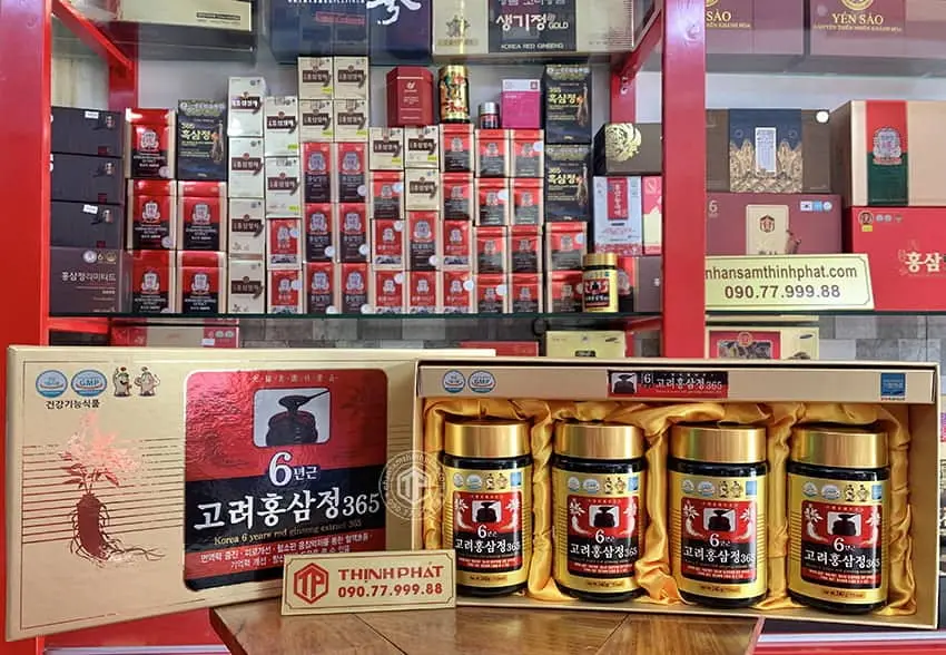 Cao hồng sâm chính hãng 365 sâm Hàn Quốc 6 năm tuổi hộp 4 lọ 240g