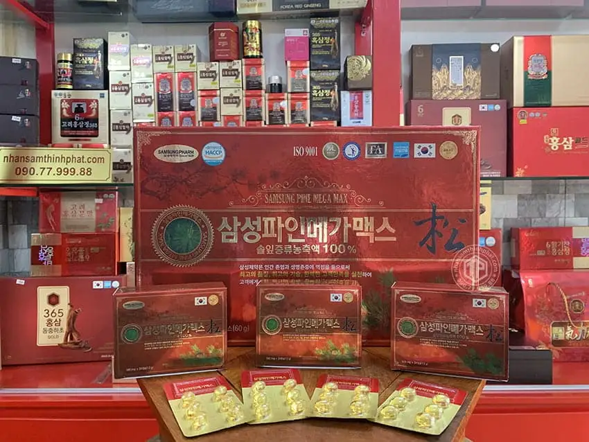 Viên tinh dầu thông đỏ Samsung Pine Mega Max Hàn Quốc Viên tinh dầu thông đỏ Samsung Pine Mega Max Hàn Quốc