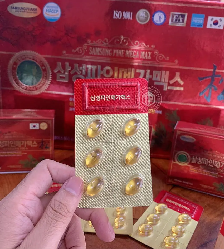 Viên tinh dầu thông đỏ Samsung Pine Mega Max Hàn Quốc Viên tinh dầu thông đỏ Samsung Pine Mega Max Hàn Quốc