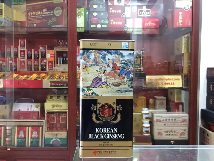 Hắc sâm củ khô 300g hộp thiếc chính hãng Daedong Hàn Quốc