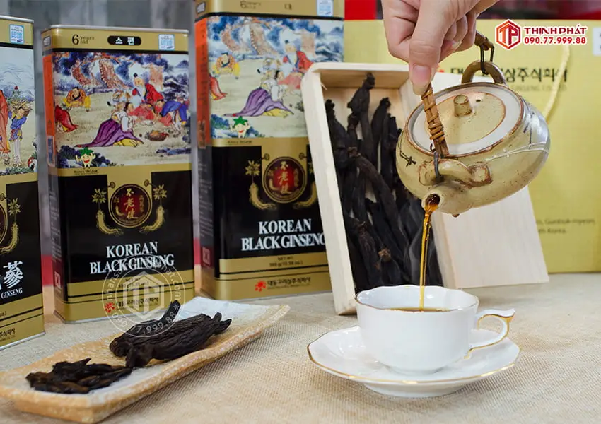 Hắc sâm củ khô 300g hộp thiếc chính hãng Daedong Hàn Quốc