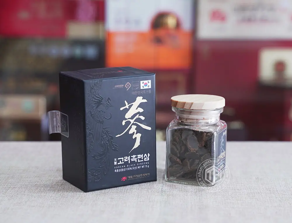 Hắc sâm củ khô thái lát Daedong lọ 75g