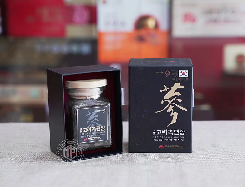 Hắc sâm củ khô thái lát Daedong lọ 75g