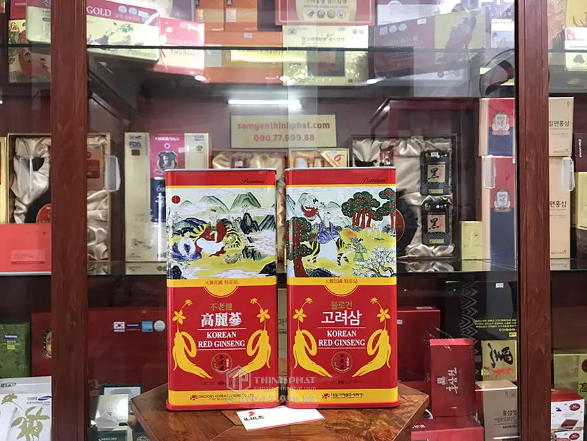 Hồng Sâm Củ Khô Hộp Thiếc 600g Chính hãng Daedong Hàn Quốc 20 củ Hồng Sâm Củ Khô Hộp Thiếc 600g Chính hãng Daedong Hàn Quốc 20 củ
