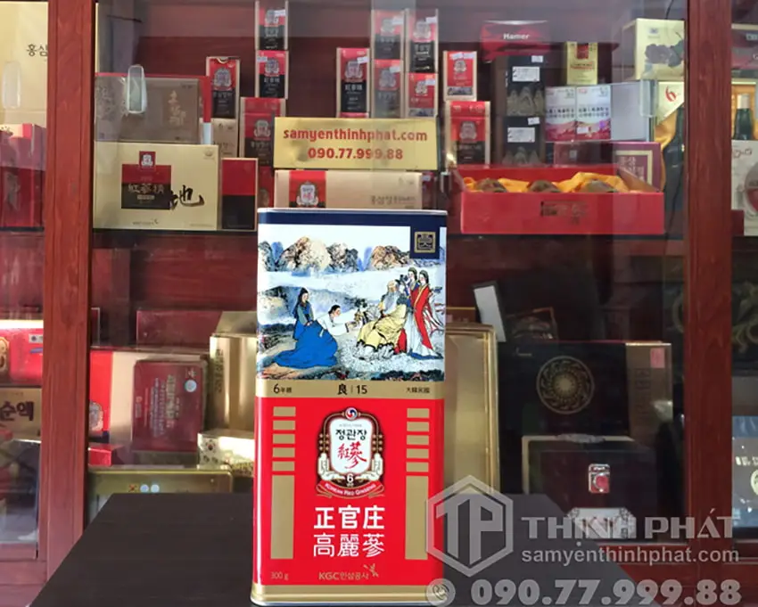 Hồng sâm củ khô hộp thiếc KGC 300g 10 củ 15PCS GOOD Hồng sâm chính phủ Jung Kwan Jang