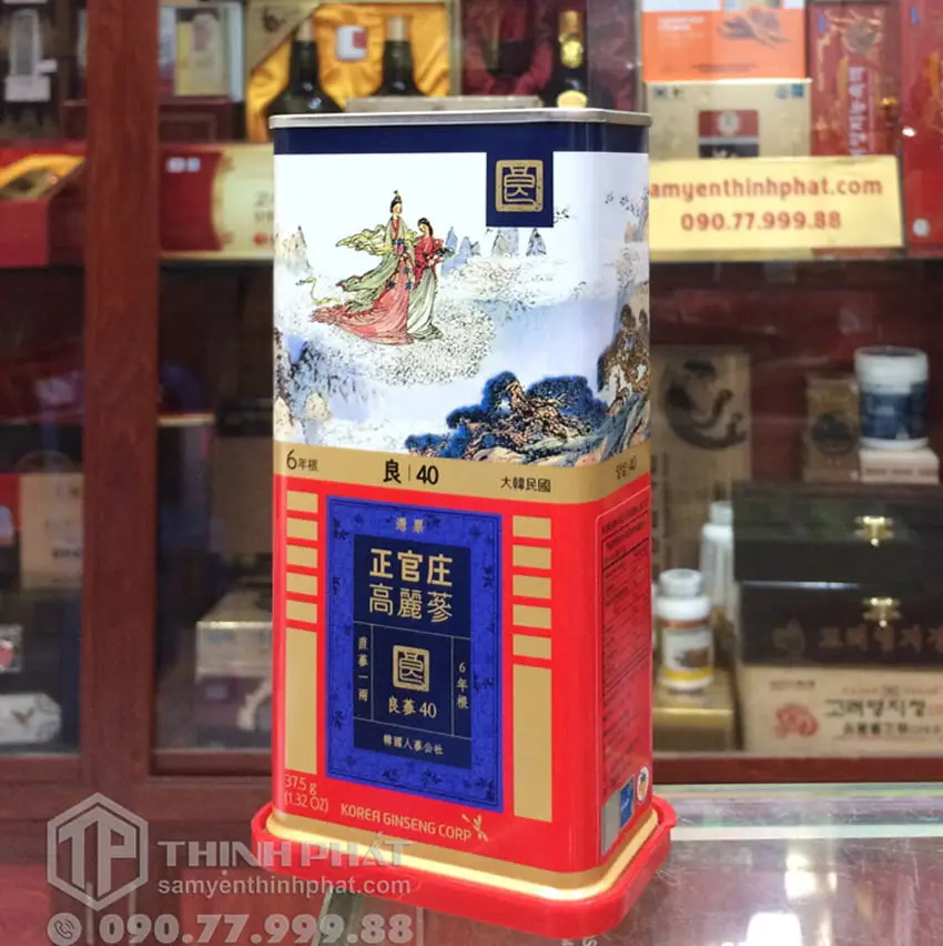 Hồng sâm củ khô hộp thiếc KGC 37.5g hồng sâm Chính phủ Jung Kwan Jang