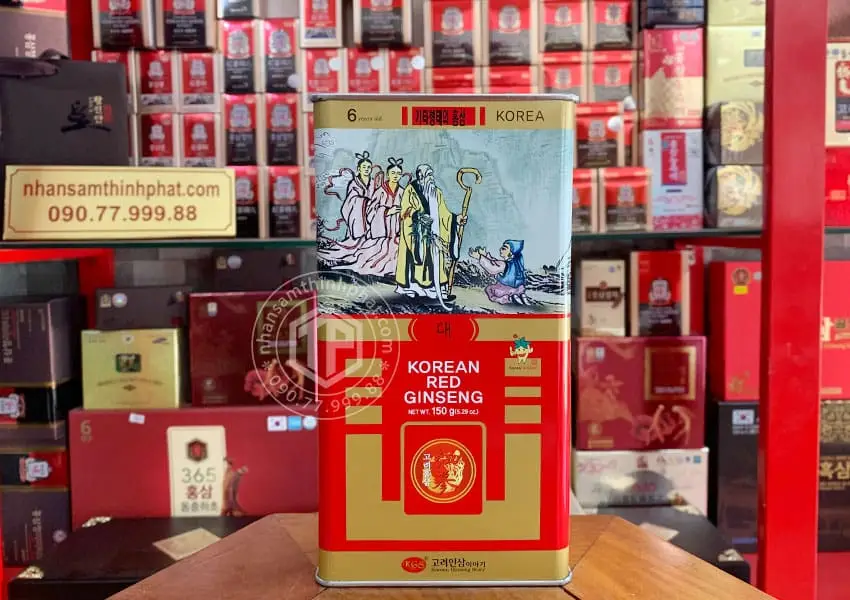 Hồng sâm củ khô hộp thiếc KGS 150g Chính hãng Hàn Quốc Hồng sâm củ khô hộp thiếc KGS 150g Chính hãng Hàn Quốc