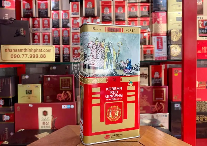Hồng sâm củ khô hộp thiếc KGS 150g Chính hãng Hàn Quốc Hồng sâm củ khô hộp thiếc KGS 150g Chính hãng Hàn Quốc