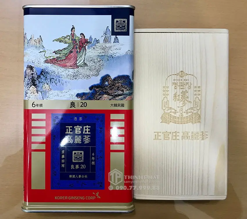 Hồng sâm củ khô KGC 20PCS 150g 7 củ hộp thiếc hồng sâm Chính phủ Jung Kwan Jang
