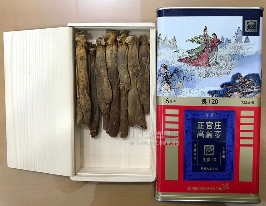 Hồng sâm củ khô KGC 20PCS 150g 7 củ hộp thiếc hồng sâm Chính phủ Jung Kwan Jang