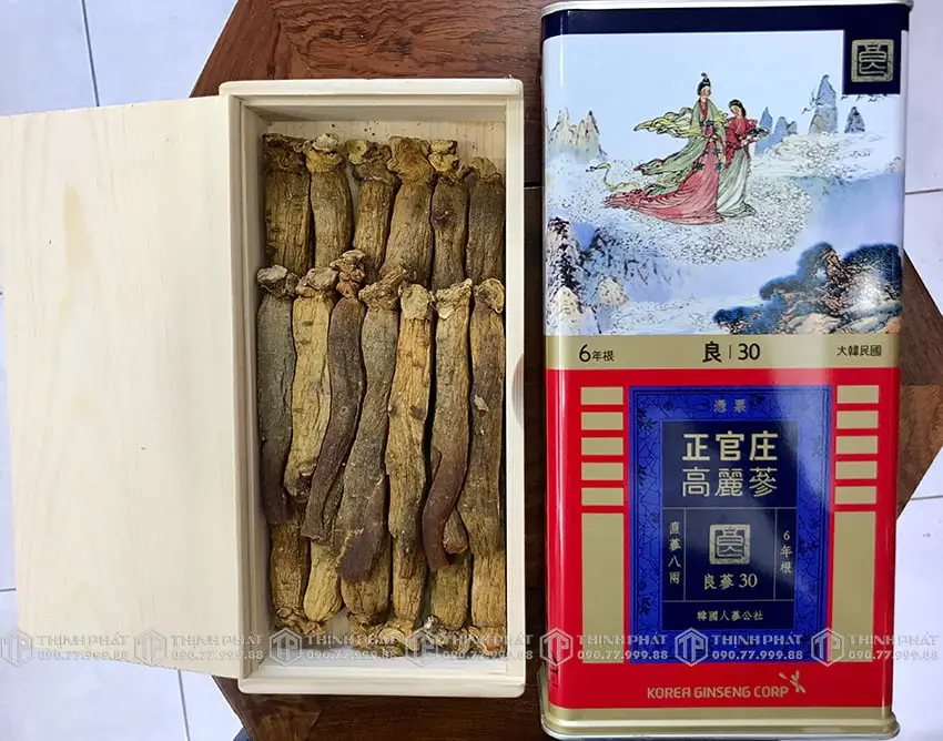 Hồng sâm củ khô KGC 300g 30PCS 19 củ sâm khô Chính phủ Jung Kwan Jang