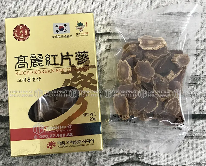 Hồng sâm khô thái lát Daedong Hàn Quốc 200g 10 hộp nhỏ Hồng sâm khô thái lát Daedong Hàn Quốc 200g 10 hộp nhỏ