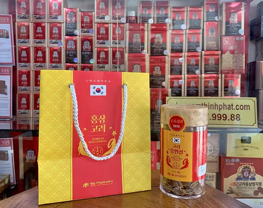 Hồng sâm lát khô Daedong lọ 200g Hồng sâm lát khô Daedong lọ 200g