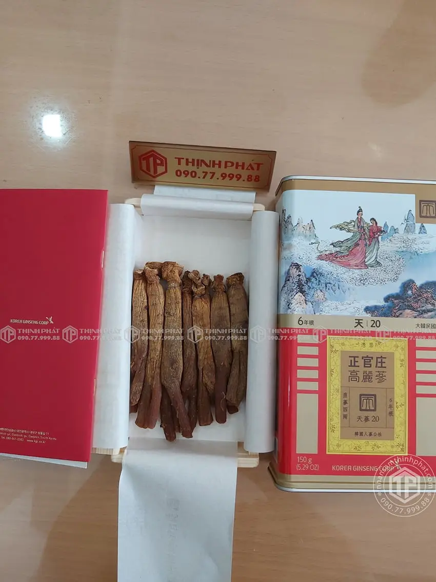 Thiên sâm chính phủ KGC Jung Kwan Jang thượng hạng Heaven 150g 20PCS 7 củ