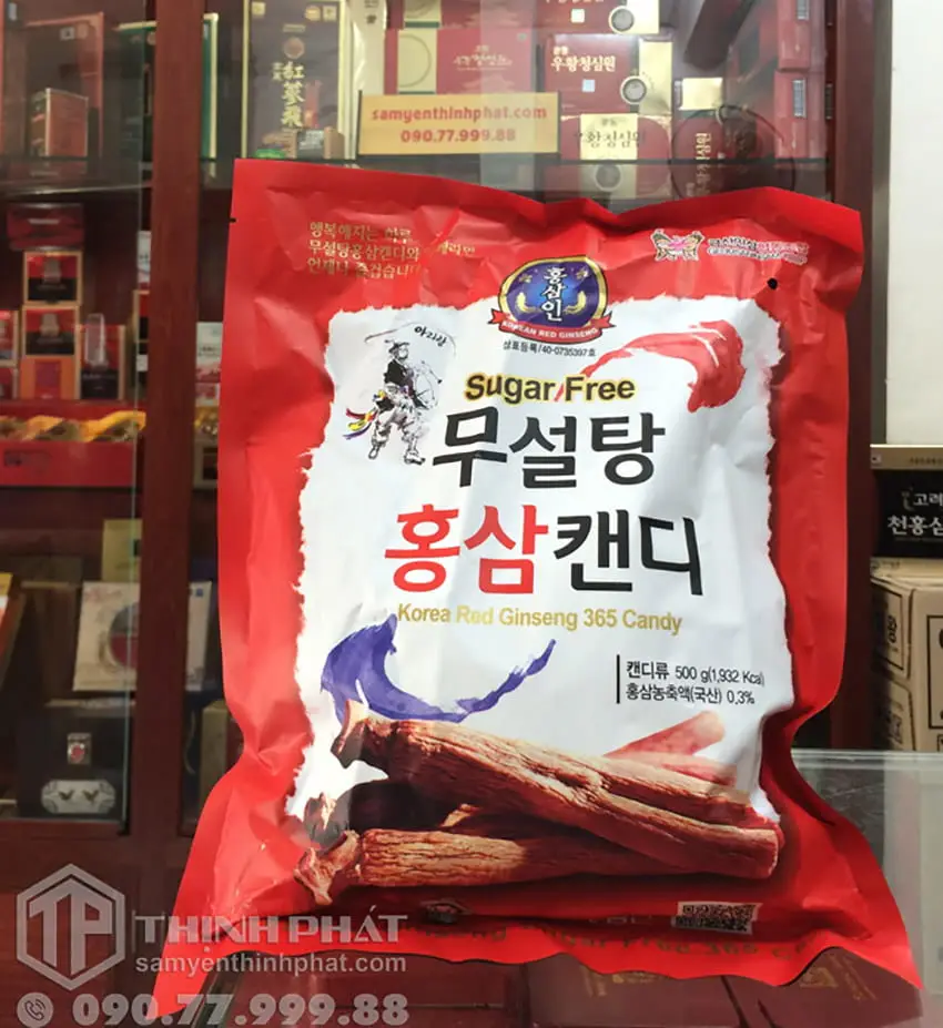 Kẹo hồng sâm Hàn Quốc không đường 365 500g Kẹo hồng sâm Hàn Quốc không đường 365 500g