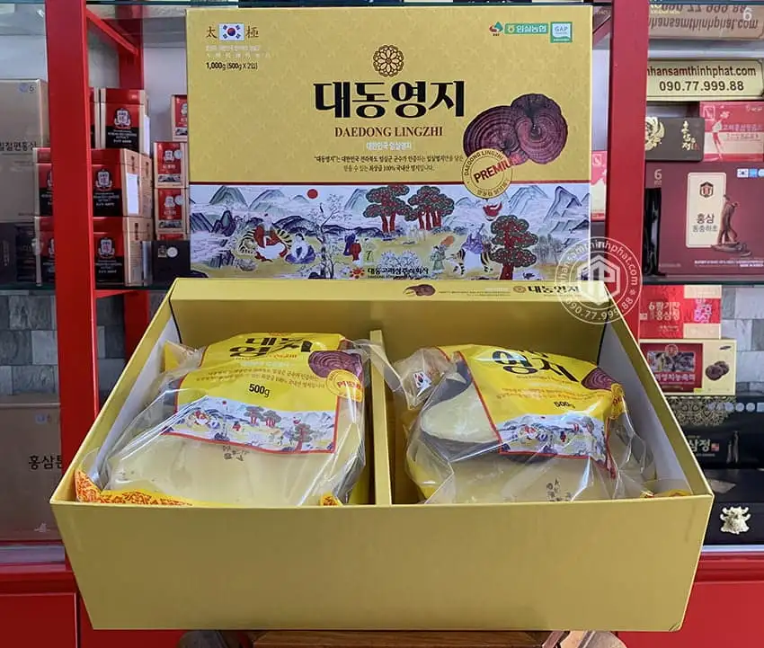 Nấm Linh Chi Hàn Quốc Daedong Premium hộp 1 kg