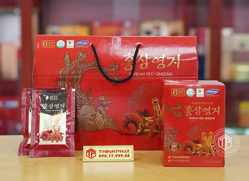 Nước hồng sâm linh-chi Hàn Quốc cao cấp chính hãng Pocheon