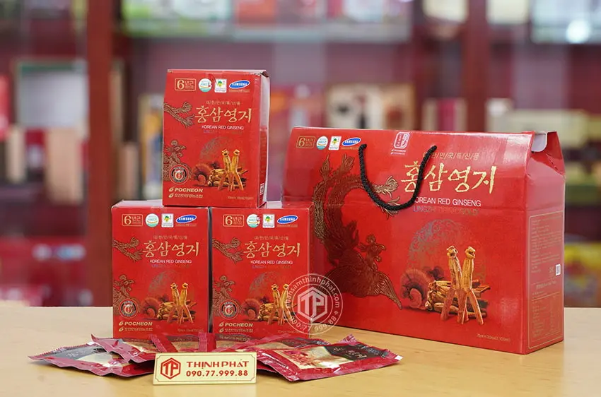 Nước hồng sâm linh-chi Hàn Quốc cao cấp chính hãng Pocheon