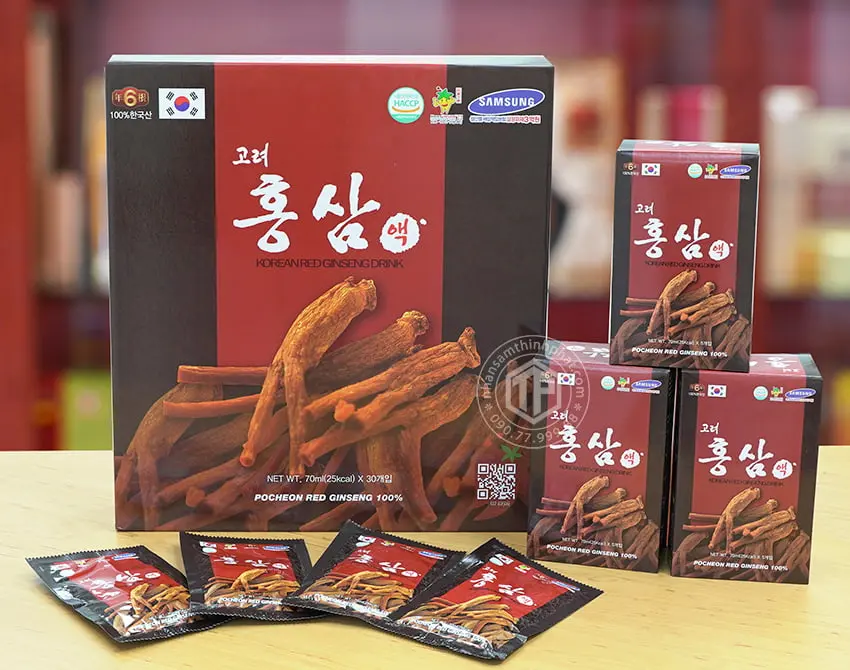 Nước hồng sâm Pocheon chính hãng sâm Hàn Quốc 6 năm tuổi hộp 30 gói Nước hồng sâm Pocheon chính hãng sâm Hàn Quốc 6 năm tuổi hộp 30 gói