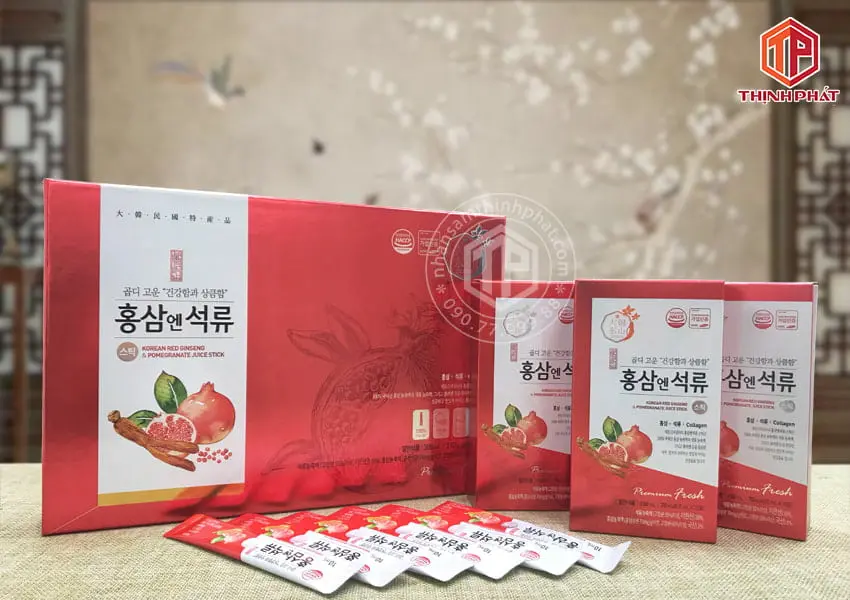 Nước lựu hồng sâm collagen chính hãng Daedong Hàn Quốc hộp 30 gói x 10ml Nước lựu hồng sâm collagen chính hãng Daedong Hàn Quốc hộp 30 gói x 10ml