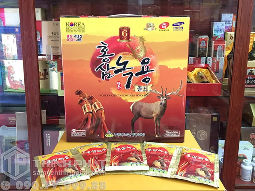 Nước tinh chất hồng sâm nhung hươu Hàn Quốc hộp 30 gói