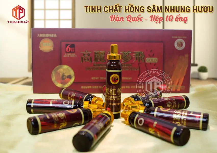 Tinh chất hồng sâm nhung hươu hộp 10 ống Chính hãng Hàn Quốc