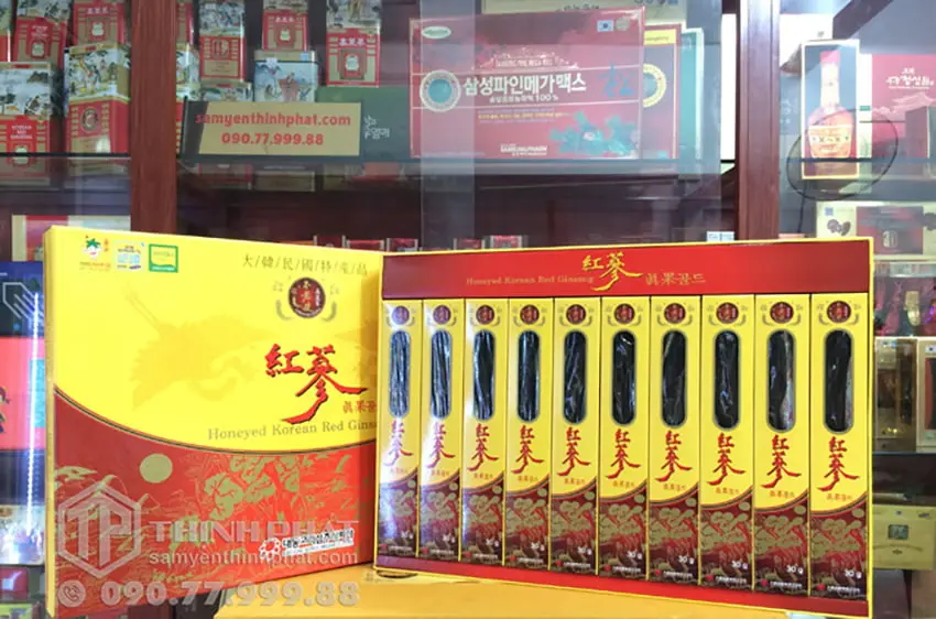 Hồng sâm củ tẩm mật ong chính hãng Daedong hộp 300g Sâm Hàn Quốc 6 năm tuổi chính hãng